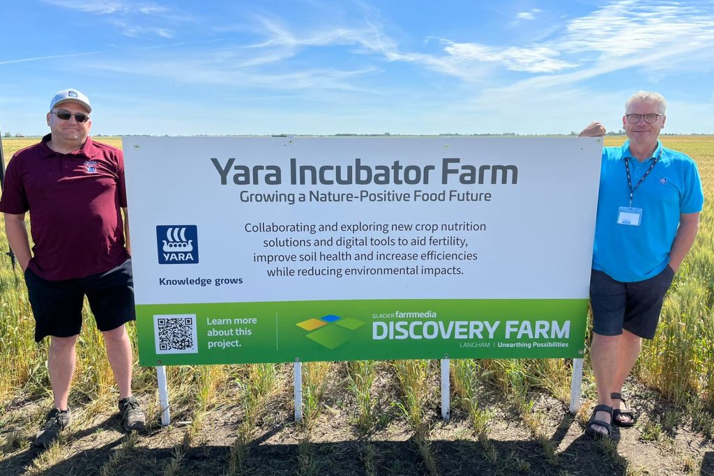 Yara Incubator signage at the Discovery Farm Langham site.